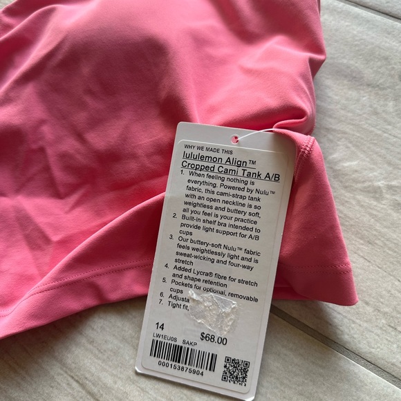 NWT Lululemon Align Cropped Cami Tank Top *Light Support, A/B Cup - Picture 4 of 7